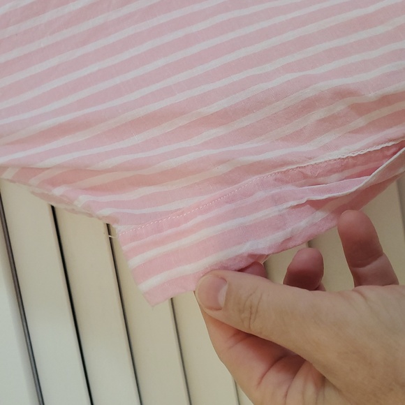Lola River Pink and White Striped Linen Blend Top, Size Medium - Picture 3 of 9